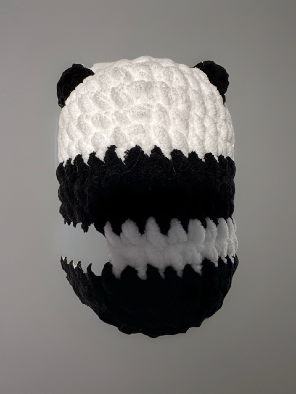 Plush Panda Stuffed Animal - Black & White Cuddly Crochet Toy - Picture 4 of 6